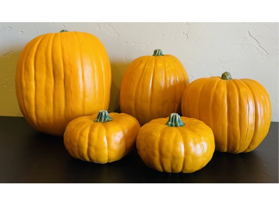 4 Faux Decorative Pumpkins