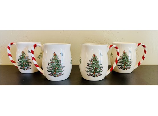 4 Spode Christmas Tree Mugs