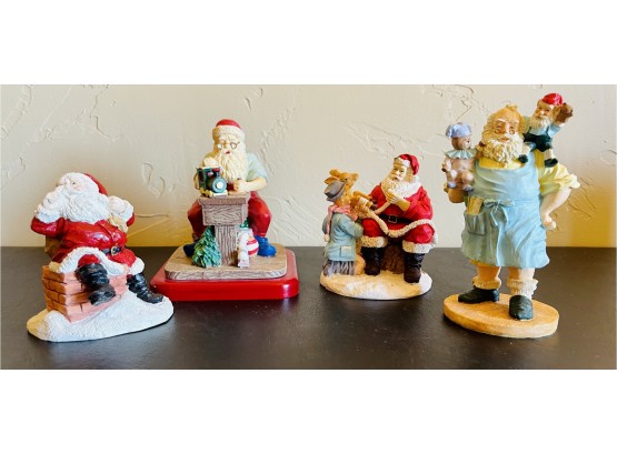 4 Resin Santa Decorative Figurines
