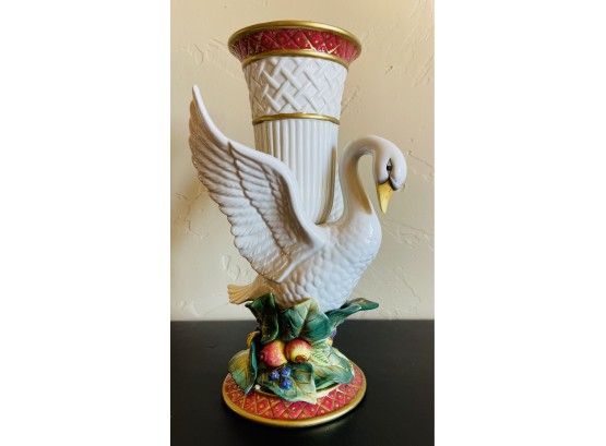 Fitz & Floyd Holiday Swan Vase