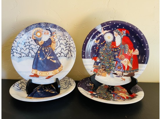 Set Of Four Holiday Dinner Plates