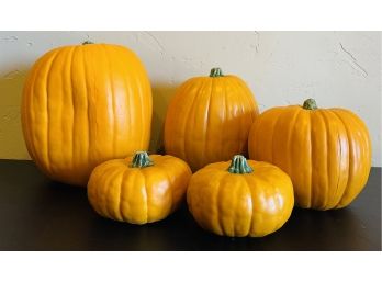 4 Faux Decorative Pumpkins