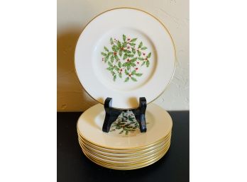 Eight Lenox Holiday 6'Plates