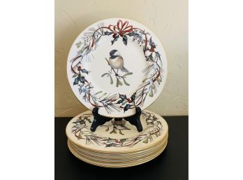 Six Piece Lenox 'Winter Greetings Chickadee' Plates