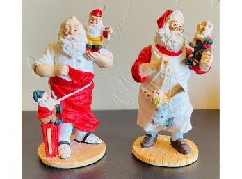 2 Resin Department 56 Santa Figurines