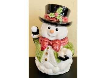 Omnibus Snowman Ceramic Cookie Jar