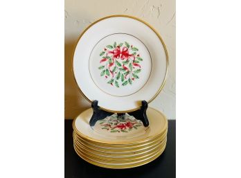 Eight Lenox Holiday 8' Plates