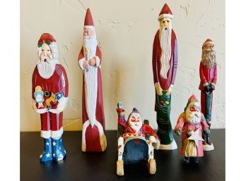 Six Piece Carved Style Santa A Lot