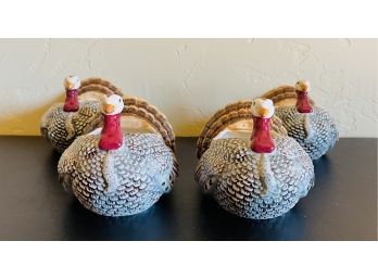 4 Ceramic Turkey Bowls