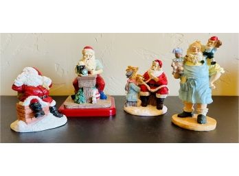 4 Resin Santa Decorative Figurines