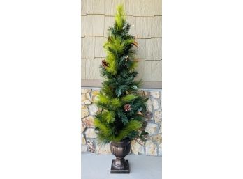 Lighted Evergreen In Urn