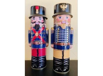 2 Tin Nutcrackers- Cookie Tins