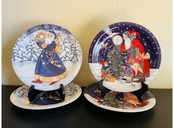 Set Of Four Holiday Dinner Plates