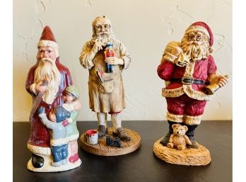 3 Resin & Wax Santas