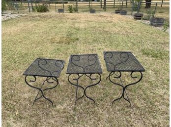 3 Black Outdoor Tables