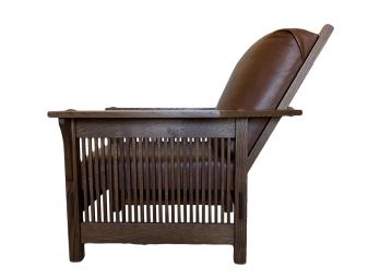 Mission Style Adjustable Arm Chair By Gene Suther With Foot Rest