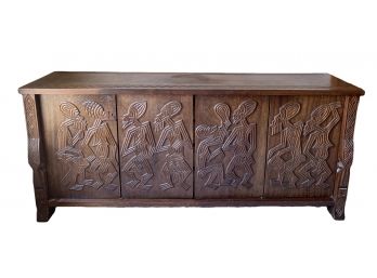 Incredible Hand Carved African Credenza