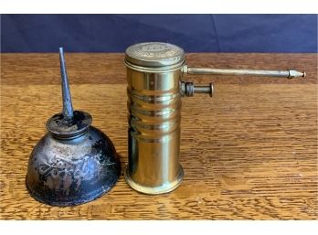 1 Brass Oiler, 1 Ford Oil Can