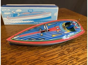 Fireball Tin Speedboat By Schylling New Old Stock
