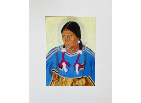 MD Rapp Pastel Of Native Woman