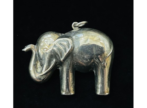 Mid Century Sterling Silver Elephant Pendant