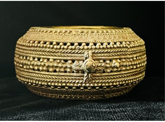 African Ankle Bracelet Converted To Trinket Box