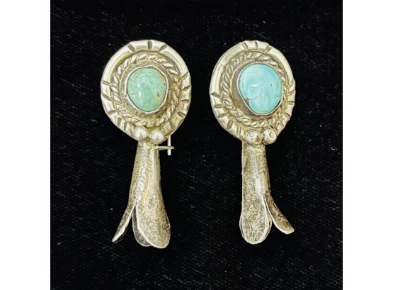 2 Squash Blossom Scrap Pieces With Turquoise