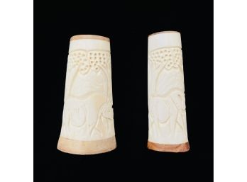 Carved Salt And Pepper Shakers