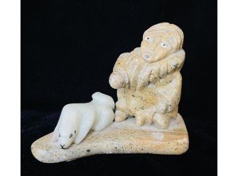 Signed Inuit Soapstone Carving