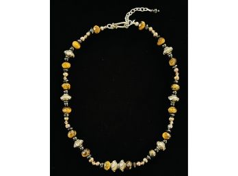 Sterling Beads And Glass Necklace