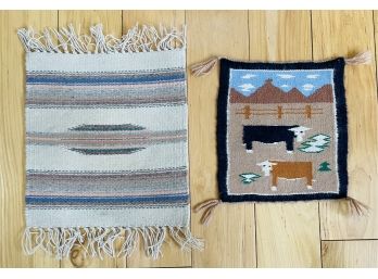 2 Small Navajo Weavings One Pictorial