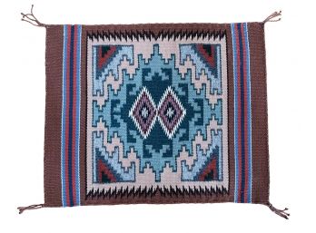 Navajo Weaving Brown And Turquoise