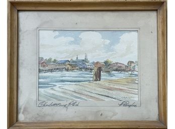 Signed Antique Watercolor Matted Painting Of Prince Edward Island (d)