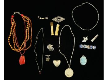 Miscellaneous Jewelry Lot With Reed & Barton Sterling Pin