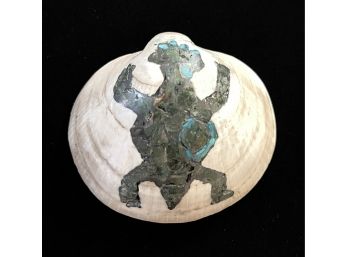 Zuni Inlaid Seashell Fetish Pendant