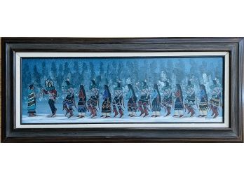 Kooch Signed Acrylic On Board Painting Of Dancers