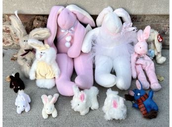 Lot Of Stuffed Bunnies! Including Woof And Poof, TY Beanie Babie And More!