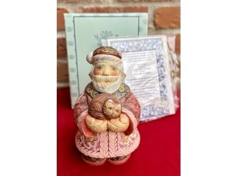 G DeBrehkt Artistic Studios The DerEvo Collection Forrest Friends Santa With Cat New In Box With COA