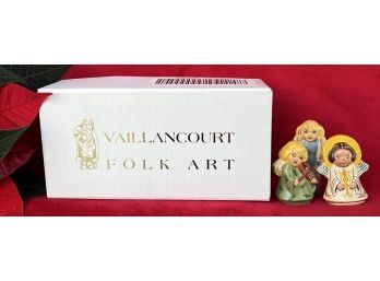 Vaillancourt Folk Art Chalkware Christmas Angels, #347, 2 Inches Tall