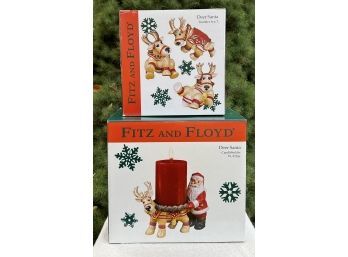 Fitz And Floyd Reindeer (2 Chips Present) With Boxes
