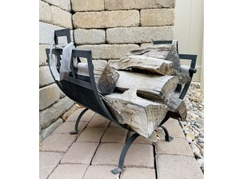Metal Fire Wood Holder With Firewood