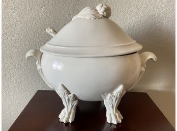 Italian Tureen With Lion Laddle And Lion Feet