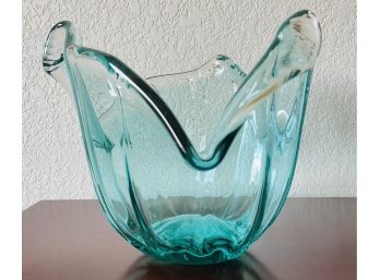 Teal Blue Glass Bowl