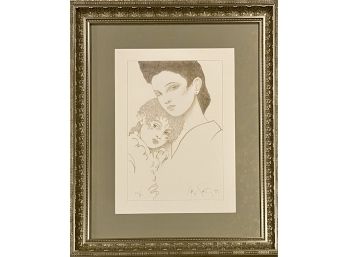 Framed Etching Signed & Numbered  63/100 By Ramon Santiago