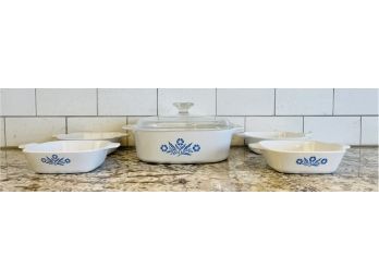 5 Assorted Corning Ware 4 No Lids And 1 Casserole Dish With Lid