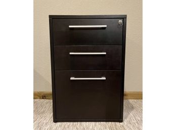 3 Drawer Espresso Finish Filing Cabinet With Key