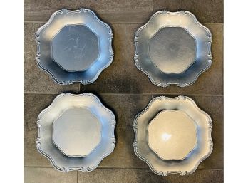 4 Cellini Silver Color Chargers