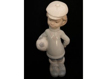 Lladro Soccer Player Boy With Soccer Ball