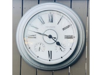Frontgate Outdoor Clock With Temperature And Humidity Gauge
