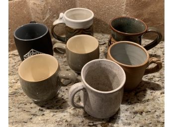 Seven Clay And Ceramic Coffee/tea Mugs
